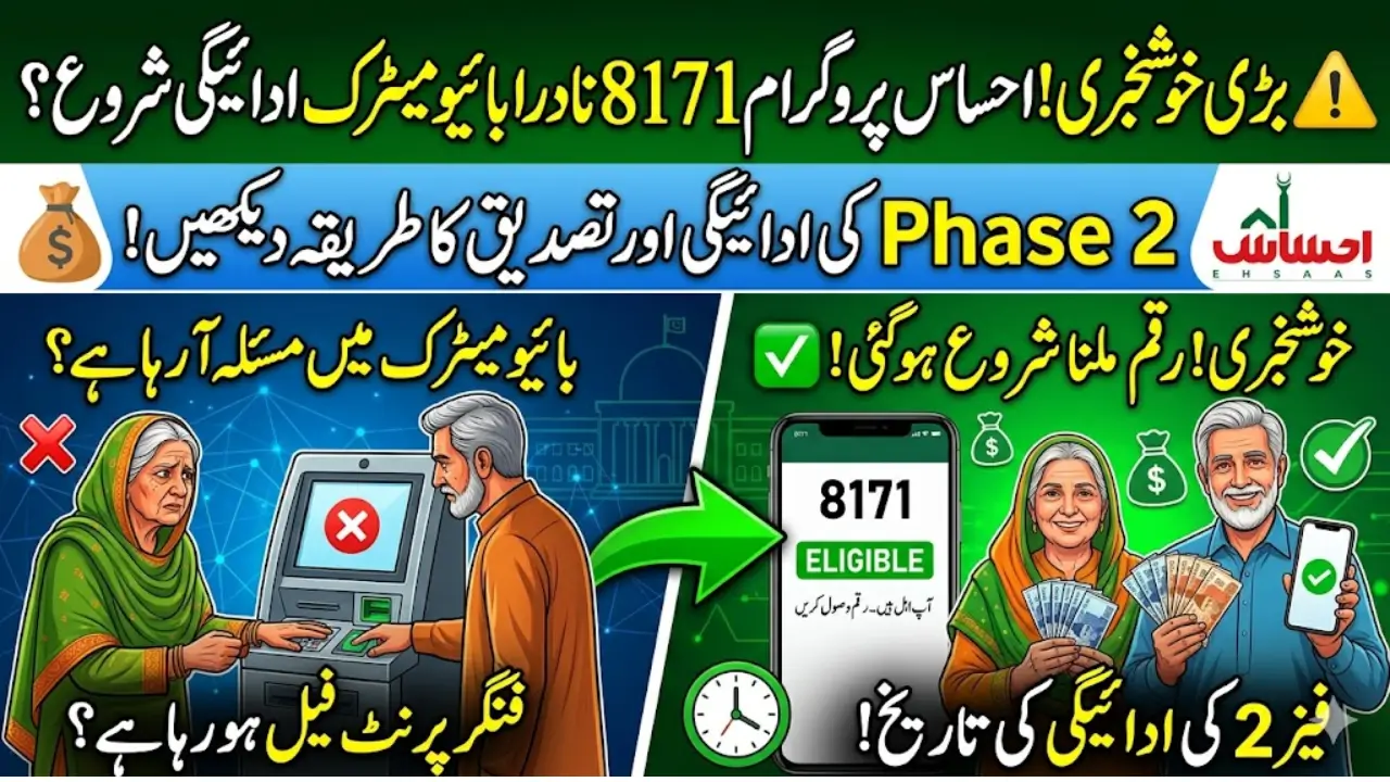 Ehsaas Program 8171 Nadra Biometric Payment Verification and Phase 2 Date Announced